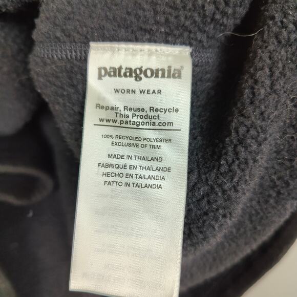 Patagonia Better Sweater 1/4-Zip Fleece Jacket Womens Small Black Service Titan - Picture 7 of 8